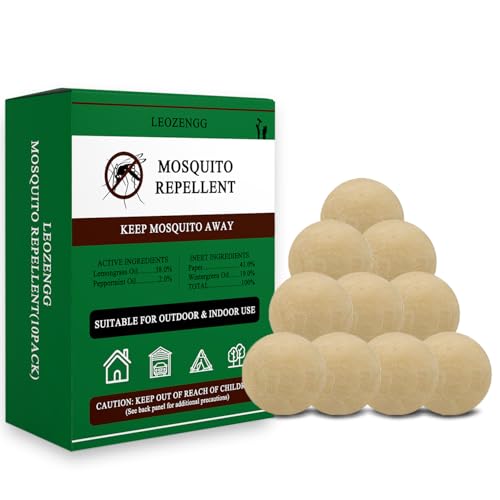 Natural Essential Oil Mosquito Repellent Paper Balls – Long-Lasting Insect Repellent for Indoor & Outdoor Use, Ideal for Home, Camping, Patio, and Travel – Eco-Friendly, 30-Day Effectiveness（10 balls）
