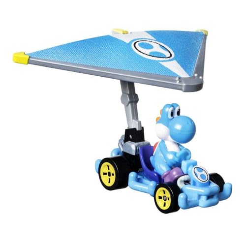 Hot Wheels Mario Kart Yoshi 1:64 Azul miniatura 1
