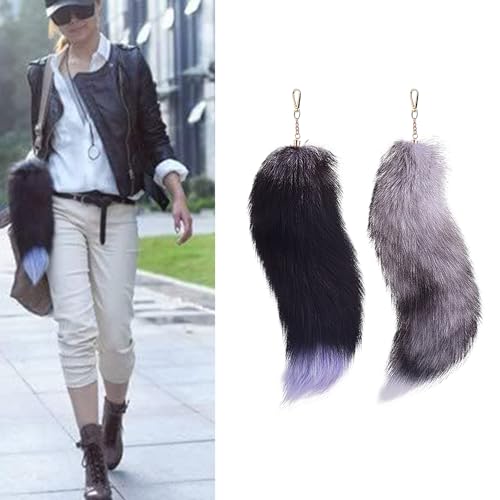 Porte-clés queue de renard en peluche pour customiser vos sacs à main