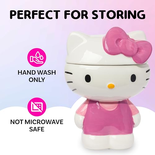 Silver Buffalo Sanrio Hello Kitty 3D Sculpted Ceramic Cookie Snack Jar (Large)