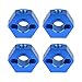 Hobbypark 12mm Wheel Hex Hubs 5mm Axle Hole Drive Adapter & M4 Lock Nuts for 1/12 1/10 RC Car Truck Buggy On Road RC Touring Racing Compatible with Traxxas Tamiya Redcat Axial Upgrades Parts (Blue)