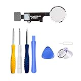 EL PAQUETE INCLUYE: Botón de inicio para iPhone 7/8 / 7 Plus / 8 Plus (Blanco ) + marco de metal + destornillador + sello de goma protector + kit de herramientas de reparación para una fácil instalación.