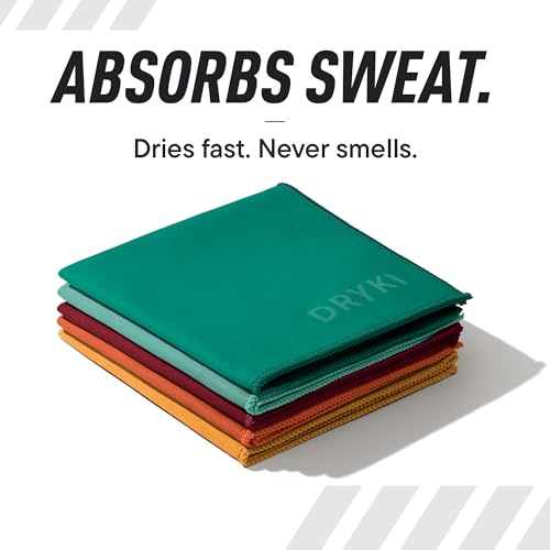 Image of DRYKI Sweat Absorbing Handkerchiefs - The Original Pocket-Sized Sweat Towels - Quick-Dry Microfiber Sweat Rags for Face, Hands, & Body - Men & Women - Gym, Sports, and Work (Mountain: 5 Pack)