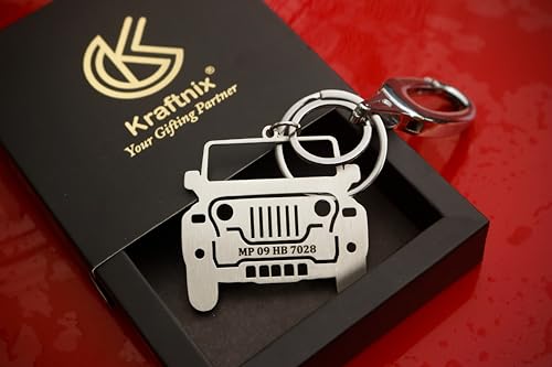 Image of Personalized Stainless Steel Keychain for Men | Custom Engraved Number Plate Key Ring | Metal Keychain for Car Lovers | Personalized Gift for Husband, Boyfriend & Auto Enthusiasts