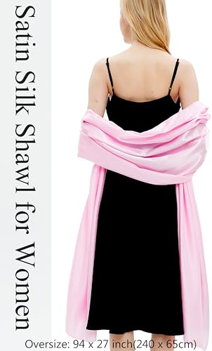 Gragengs Shawls and Wraps for Women Evening Dresses Satin Scarf Extra Long Wedding Bridal Party Bright Stole3