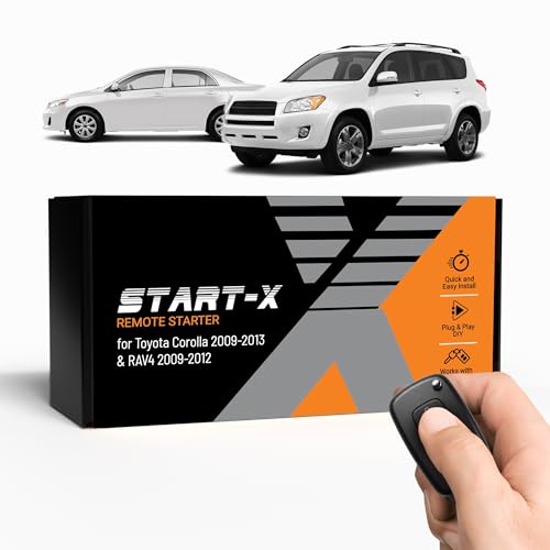 Start-X Remote Starter Kit for Toyota Corolla (2009, 2010, 2011, 2012, 2013) and RAV4 (2009-2012) Vehicles | Push-to-Start Ignition | Plug & Play Install | Lock 3X to Remote Start | Zero Wire Splicing