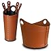 Produktbild Gavemo NICAD, Kamin-Set aus Leder, bestehend aus Holzkorb, Kaminbesteck Behälter komplett mit Kamibesteck-Set, Kamin-Zubehörset, Kamingarnitur, Exlusivdesign Limac Design®, Braun