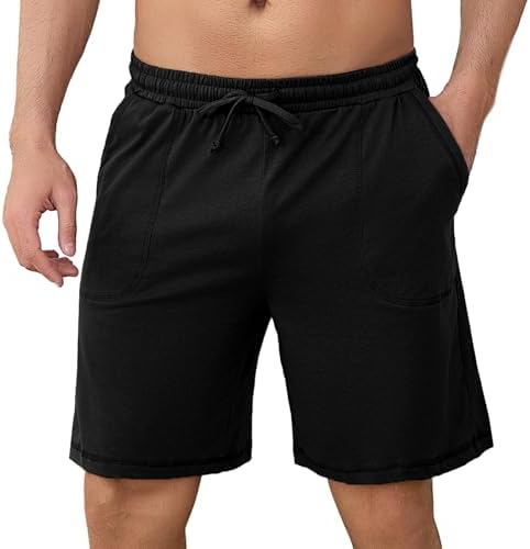 Aseniza Pyjamabroek voor heren, korte pyjamabroek, katoen, slaapbroek
