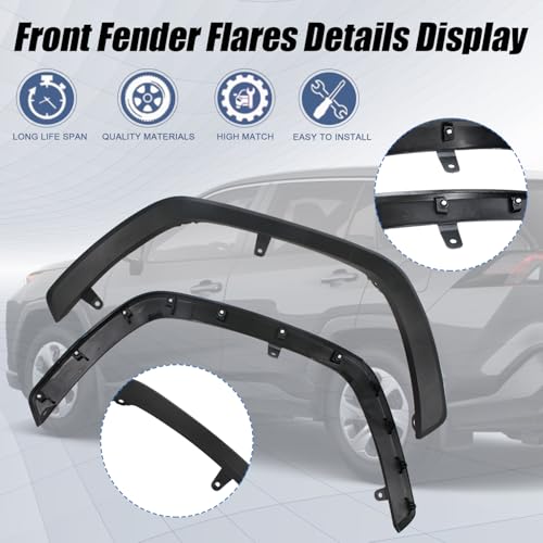 Front Fender Flares 2Pcs Compatible with Toyota Rav4 2019-2024 Left and Right Replaces 7560242160 756020R090 7560142160 756010R090 by COOL STAR - Image 3