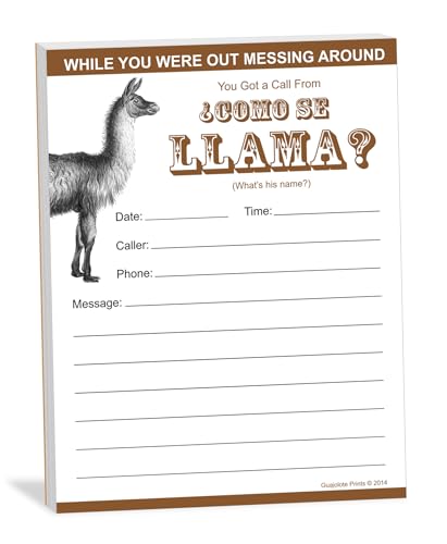 Image of Guajolote Prints - Como Se Llama Notepad - 4 X 5.25 inch, 50 sheets - Funny Office Gift for Coworkers, Boss, Teacher and Friends - To Do Lists, Reminders, Memos for Home, Work, School