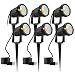Romwish LED Landscape Lights 5W, 120V Outdoor LED Spotlights with Metal Ground Stake, 3000K Warm White for Garden, Yard, Lawn Decora, Flag Light, 5FT US Plug Cord, Plug and Play (Pack of 6)
