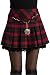 Chouyatou Women's A-Line Plaid Wool Blend Pleated Skirt Side Zipper Medium Red