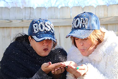 Popfizzy Bling Boss Hat For Women Rhinestone Hat, Bedazzled Baseball Caps, Distressed Hat, Fancy Bejeweled Hats, Sparkle Studded Denim Ball Caps (Boss) #TOP5