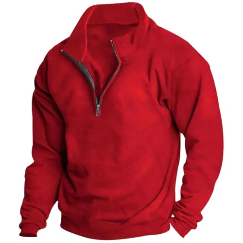 Men’S Spring And Autumn Fleece Quarter-Zip Pullover – Warm Casual