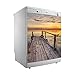Vinilo para Lavavajillas Embarcadero de Madera Puesta de Sol | Varias Medidas 70 x 80 cm | Adhesivo Resistente y de Fácil Aplicación | Pegatina Adhesiva Decorativa de Diseño Elegante