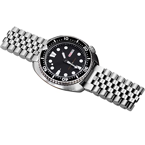 SINAIKE Super Brushed & Polished 3D Solid Silver Stainless Steel Watch Bracelet Band 20mm 22mm 24mm Security Double Deployment Buckle (Silver(Screw-In), 20mm) by SINAIKE - Used condition - Image 6