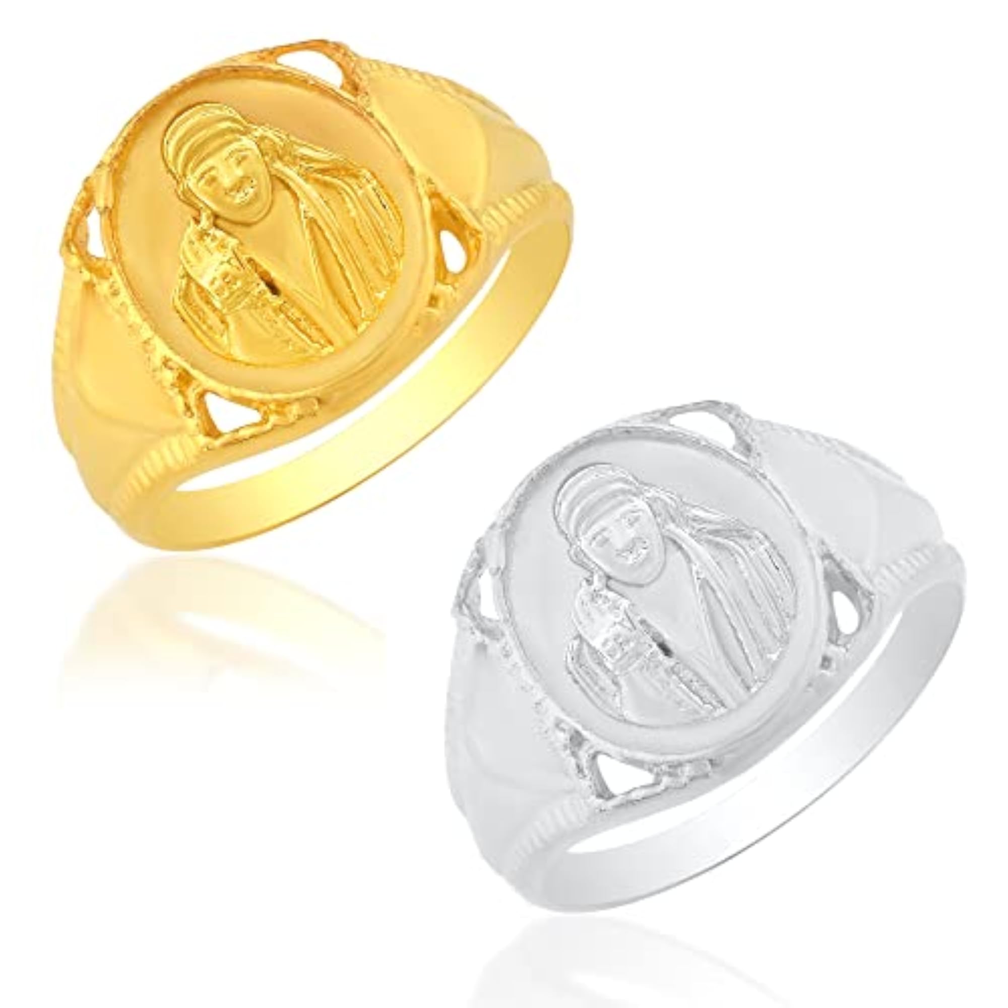Gold & Silver Plated Shirdi Sai Baba Finger Ring Combo