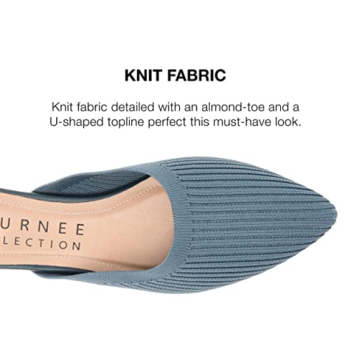 Image of Journee Flat Knit Mules for Women - Closed Pointed Toe Slip-On Shoe - Comfortable Aniee Slide