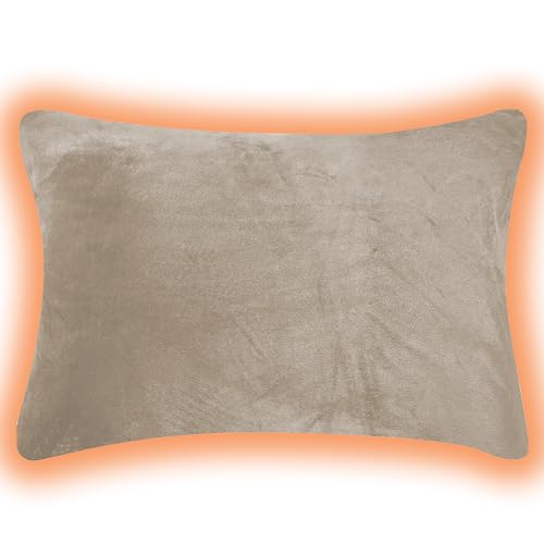 AYO 枕カバー 冬用 フランネル 43×63cm 吸湿発熱で暖かい マイクロファイバー 静電気防止 ふわふわ 毛布タッチ ふわふわ 封筒式 枕パッド 洗える 1枚 カーキ