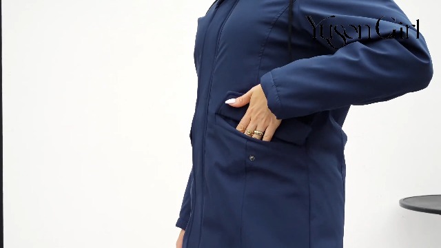 Blouson Femme Hiver Polaire Doublé - Veste Longue à Capuche, Imperméable Et Coupe-vent, Avec Poches