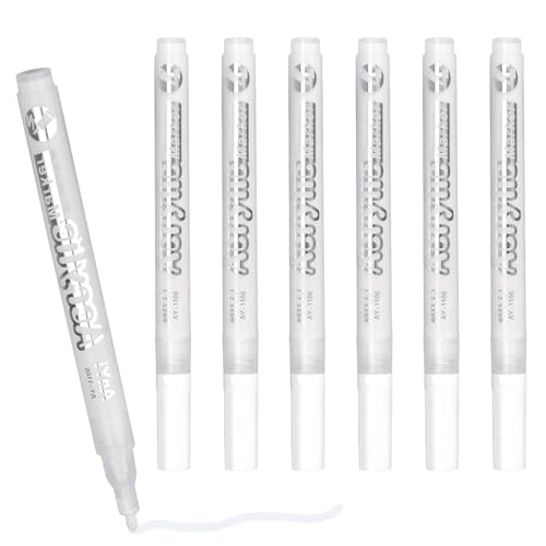 Leogony 7PCS 2mm White Marker Pen Permanent Waterproof, Quick Dry Fabric Paint Pens