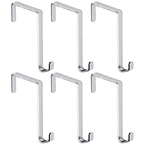 6 pcs over the door hanger hooks, sturdy metal organizer for coat…