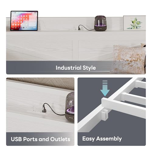 Image of LIKIMIO Twin Daybed with Pop Up Trundle & Charging Station & Storage Shelf | Pop Up Trundle with Smooth Wheels, Strong Supports for Apartment and Small Space, White