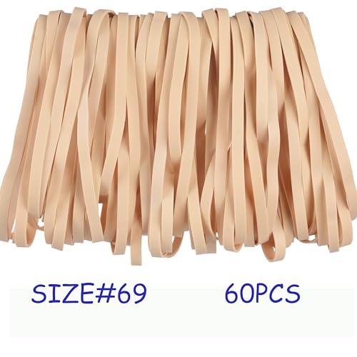 Foshine Rubber Bands 60Pcs size#69 Big Rubber Band 5.9inch/15cm Elastic Rubber Band Beige For Office Supplies File Folders Litter Box (5.9" x 0.24") image 6