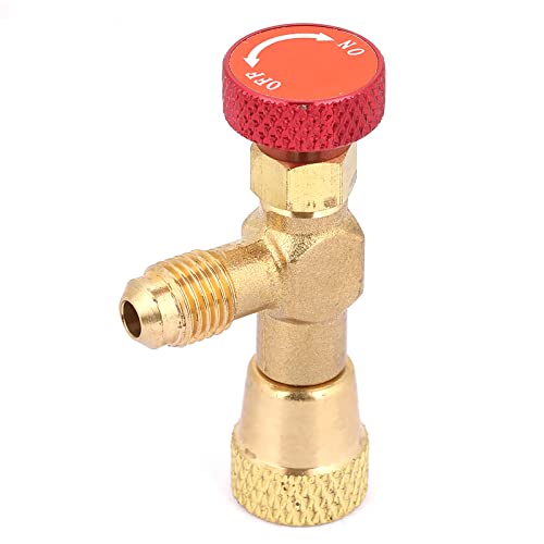 Valvola Carico Refrigerante, 1/4''-5/16'' R410A Valvola di Controllo del Flusso in Ottone Rubinetto Condizionatore 1/4 Valvola di Sicurezza del Refrigerante