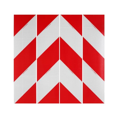 STROBO DIN 30710 Kfz Warnmakierung als Folie 141mm x 564mm selbstklebend reflektierend 2x Rechtsweisend 2x Linksweisend