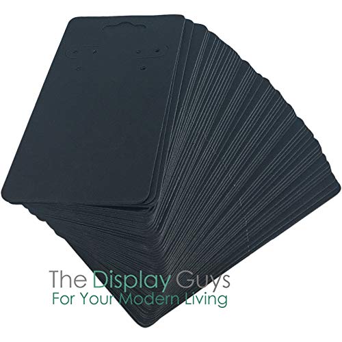 Image of 500-Pack 2x4 Pre-Punched Hanging Jewelry Earrings Display Cards (Black Kraft Paper, Large)