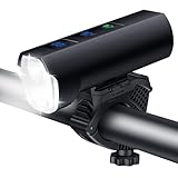 POWVINE 1200 Lumens Bike Front Lights for Night Riding,5+5+3 Models & LED Power Display 360° rotatable Bicycle Headlight with High Beam Low Beam,5000mAh Rechargeable and Waterproof Bike Light
