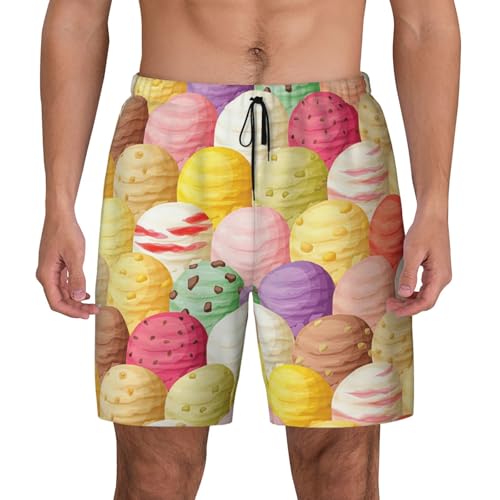 Short de bain respirant homme léger maillot de bain imprimé crème glacée
