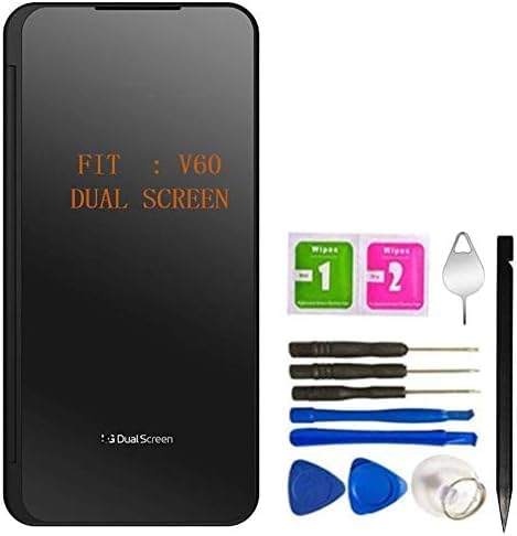COCOPARTS Used, V60 ThinQ Replacement with Pre- Installed Tape for LG V60 ThinQ Dual Screen All Model plus Tools, Dual Screen Glass