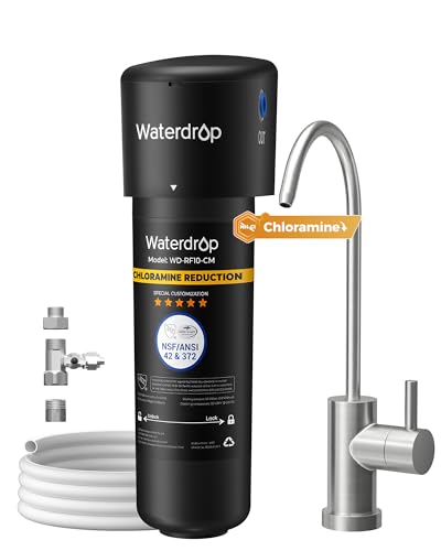 Waterdrop 10UB-CM Under Sink Water Filter (Include: System+ 𝐅𝐚𝐮𝐜𝐞𝐭) for 99% Chloramine Reduce- Ideal for California, Florida and Washington- NSF/ANSI 42 Certified- 𝐰𝐢𝐭𝐡 𝐅𝐚𝐮𝐜𝐞𝐭