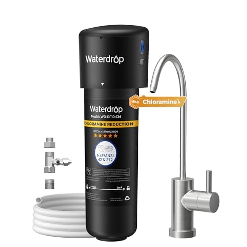 Waterdrop 10UB-CM Under Sink Water Filter (Include: System+ ??????) for 99% Chloramine Reduce- Ideal for California, Florida and Washington- NSF/ANSI 42 Certified- ???? ?????? Chloramine Red