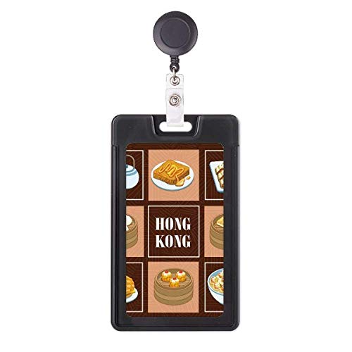 Étui rétractable pour badge Hong Kong Local Food enrouleur carte