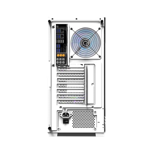 Image of Circle Defender ZX1 Mid- Tower Computer Case | Gaming Cabinet - White | Support ATX, M-ATX, ITX | Infinity Mirror Pre- Installed 3 x 120mm Front and 1 x 120mm Rear ARGB Fans
