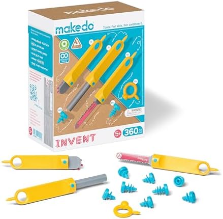 Makedo Invent | Cardboard Building Tools for Kids, 360 Pieces