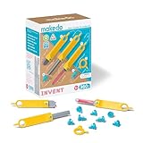 Makedo Invent | Upcycled Cardboard Construction Toolkit in Small Toolbox (360 Pieces) | STEM + STEAM Educational Toys for at Home Play + Classroom Learning | Reusable Tools for Boys and Girls Age 5+