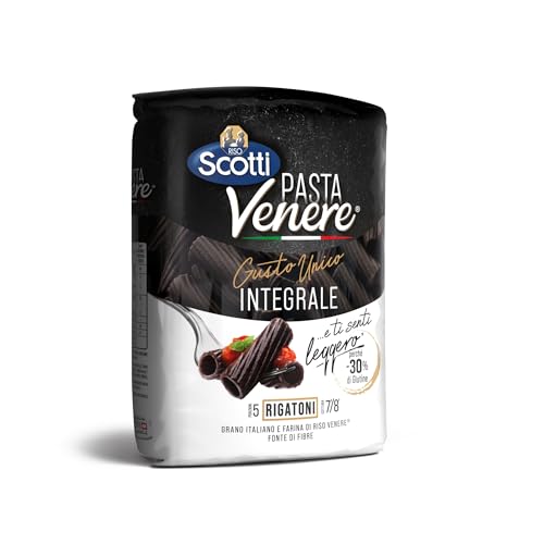 Riso Scotti, Pasta Venere Penne, Pasta Integrale di Riso Coltivato in Italia, Fonte di Fibre, Fosforo e Proteine, Ideale per un'Alimentazione Equilibrata, Formato 400 g