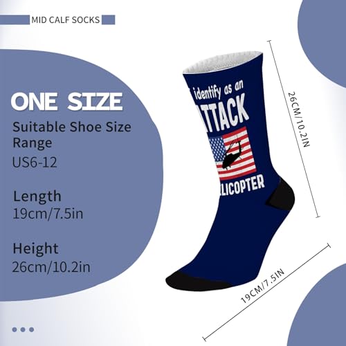 I Identifyy As An Attackk Helicopter Dress Socks For Men Veterans Day Casual For Mens Sock Knee High Tube Socks Fashionable Sock3
