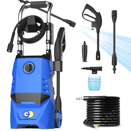 Suyncll Electric Pressure Washer, PD3010 High Power Washer with Adjustable Spray Nozzle, 3.9GPM Electric Power Washer, Soap Bottle, IPX5 Car Cleaner for Home, Driveway, Patio Cleaning
