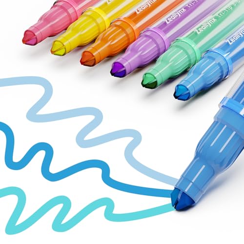 Zeallynx 18-Farben Triple-Tip Textmarker Set – 6 Stifte Mit 3 Spitzen, Schnelltrocknend, Kein Durchbluten, Mehrfarbig Für Notizen, Journaling, Zeichnen & Planer