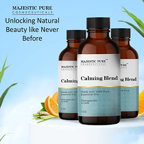 Majestic Pure Calming Essential Oil Blend| 100% Pure & Natural Therapeutic Grade Oil For Peace & Harmony, Soothing & Calming Aromatherapy| 1 Oz| Orange, Cedarwood Himalaya, Lemongrass, Ylang Ylang #TOP1