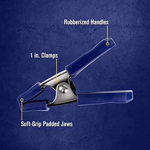 Image of IRWIN Tools QUICK-GRIP Metal Spring Clamp, 1-Inch (222601) , Blue (Pack of 2)
