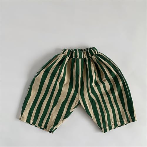 Little Kids Cotton Bloomer Jogger Pants Toddler Boy Girl Striped Elastic Waistband Basic Harem Trousers 2-3 Years Green2