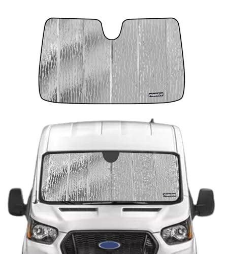 Pigenius Windshield Sunshade for Ford Transit 2015-2025, Reversible Silver/Black