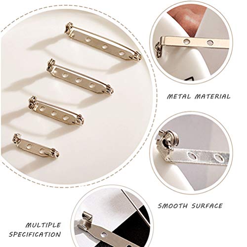 100 Pcs Bar Pins, Silver Brooch Clasp Pin Backs Safety Clasp Brooch For Name Tags Jewelry Making Diy Crafts Badges (25Mm/30Mm) #TOP3