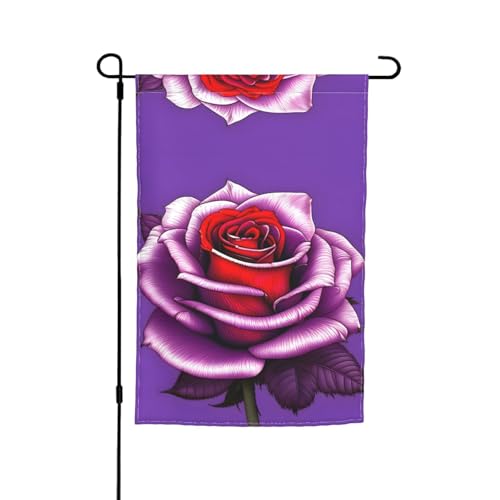 TYUMH Drapeau décoratif de jardin imprimé rose fuchsia 30,5 x 45,7 cm pour utilisation dans les cours, jardins, pots de fleurs et balcons